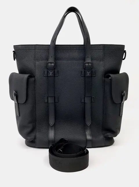 Louis Vuitton Black Leather Christopher Tote Bag