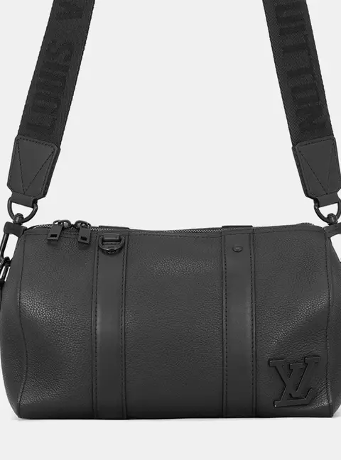 Louis Vuitton City Keepall Noir Grained Calf Leather Lv Aerogram