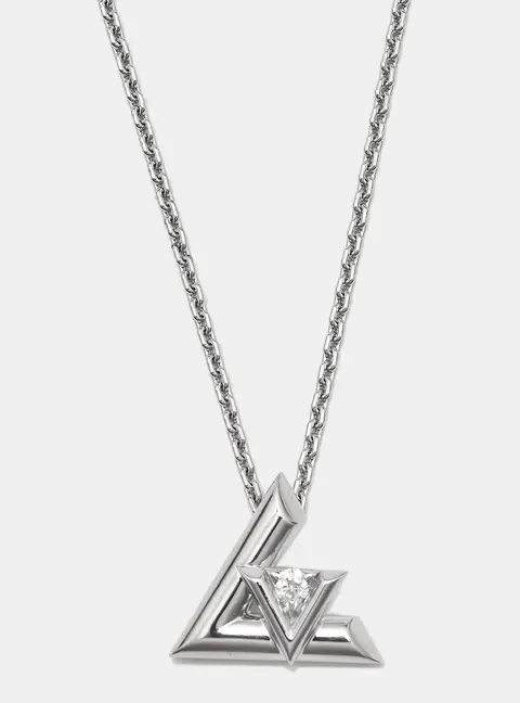 Louis Vuitton LV Volt Diamond 18k White Gold Large Necklace