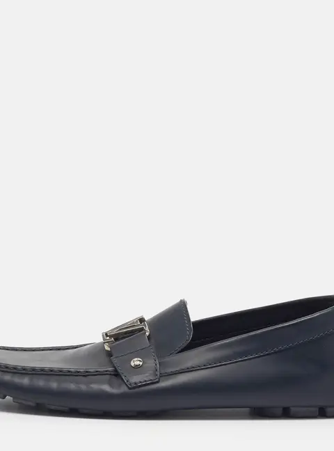Louis Vuitton Monte Carlo Size 47 Navy Blue Leather Loafers