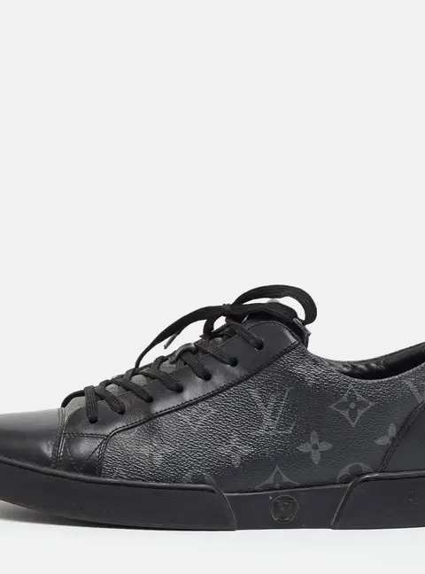 Louis Vuitton Match Up Size 41 BlackDark Grey Momnogram Coated Canvas and Leather Low Top Sneakers
