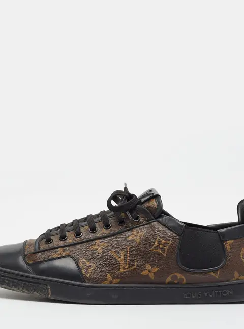 Louis Vuitton Slalom Size 45 Brown/Black Monogram Canvas and Leather Lace Up Sneakers