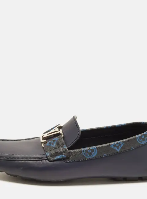 Louis Vuitton Monte Carlo Size 41 Navy Blue Leather Driver Loafers