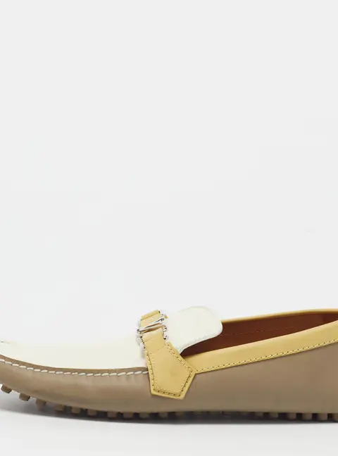 Louis Vuitton Hockenheim Size 44.5 Tricolor Leather Driver Loafers