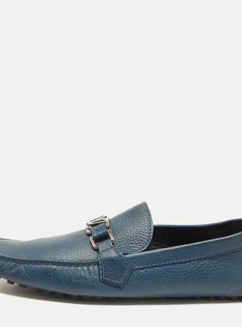 Louis Vuitton Hockenheim Size 44.5 Blue Leather Driver Loafers