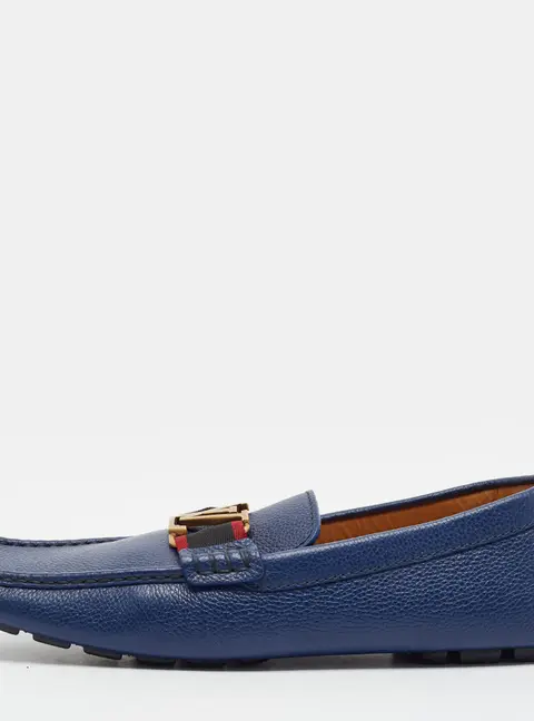 Louis Vuitton Monte Carlo Size 42.5 Navy Blue Leather Loafers