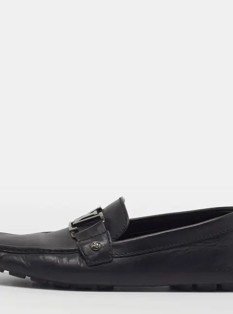 Louis Vuitton Monte Carlo Size 40.5 Black Leather Loafers