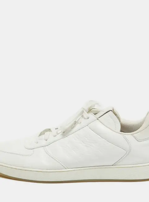 Louis Vuitton White Leather Rivoli Lace Up Sneakers Size 42.5