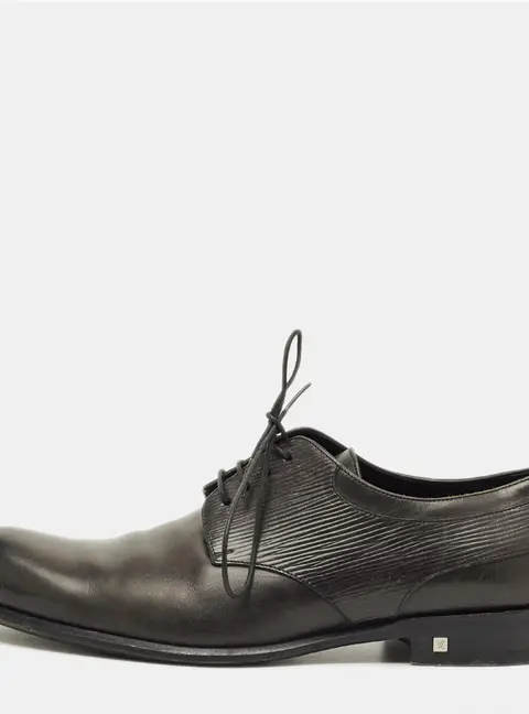 Louis Vuitton Size 41 Black Epi Leather and Leather Lace Up Derby