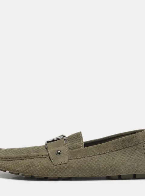 Louis Vuitton Monte Carlo Size 41.5 Grey Suede Loafers