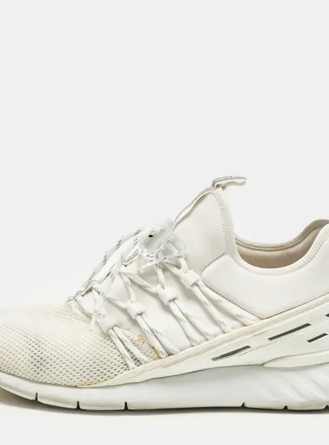 Louis Vuitton Fastlane Size 42.5 White Fabric and Mesh Low Top Sneakers