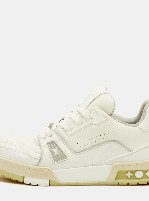 Louis Vuitton LV Trainer Size 38 White Leather Lace Up Sneakers