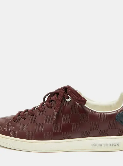 Louis Vuitton Frontrow Size 40.5 Burgundy/Black Leather Lace Up Sneakers