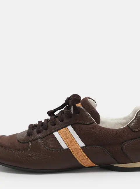 Louis Vuitton Size 40 Brown Canvas and Leather Low Top Sneakers
