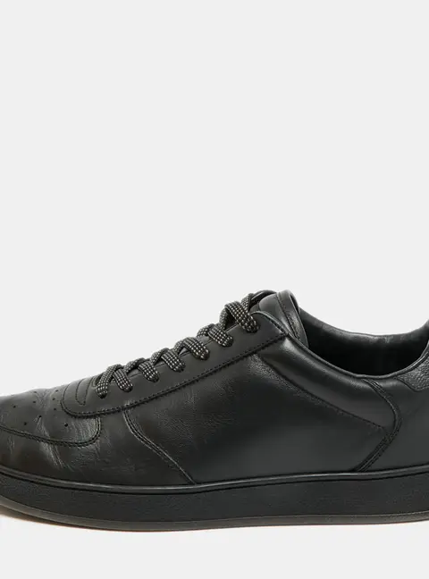 Louis Vuitton Rivoli Size 40 Black Leather Low Top Sneakers