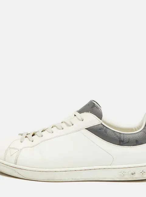 Louis Vuitton Luxembourg Size 43 White/Grey Monogram Canvas and Leather Low Top Sneakers