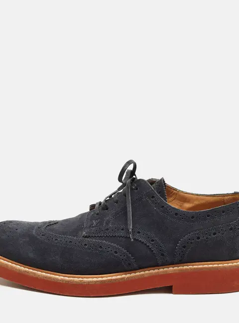 Louis Vuitton Size 41 Navy Blue Suede Brogues