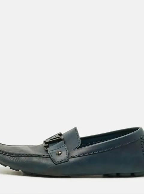 Louis Vuitton Monte Carlo Size 42 Blue Leather Loafers