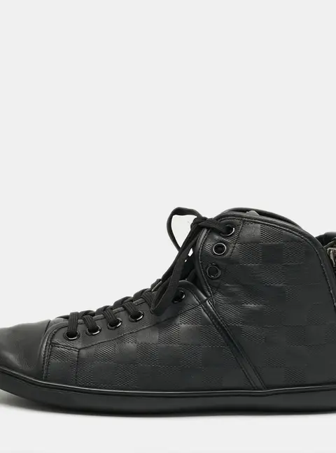 Louis Vuitton Infini Size 42 Black Damier Leather Lace Up Sneakers