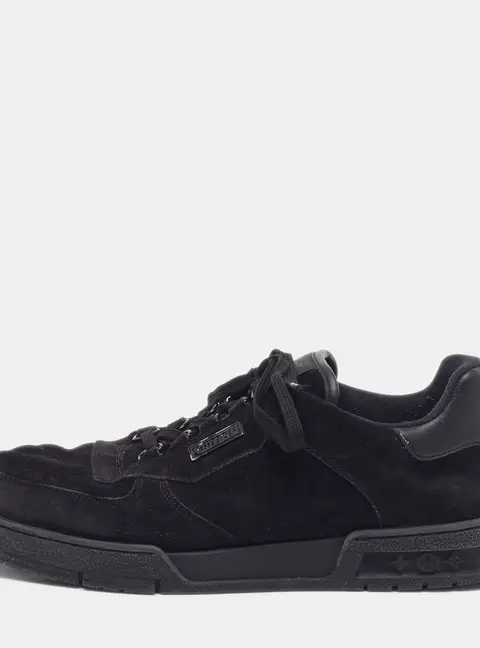 Louis Vuitton LV Trainer Size 42.5 Black Leather and Suede Low Top Sneakers