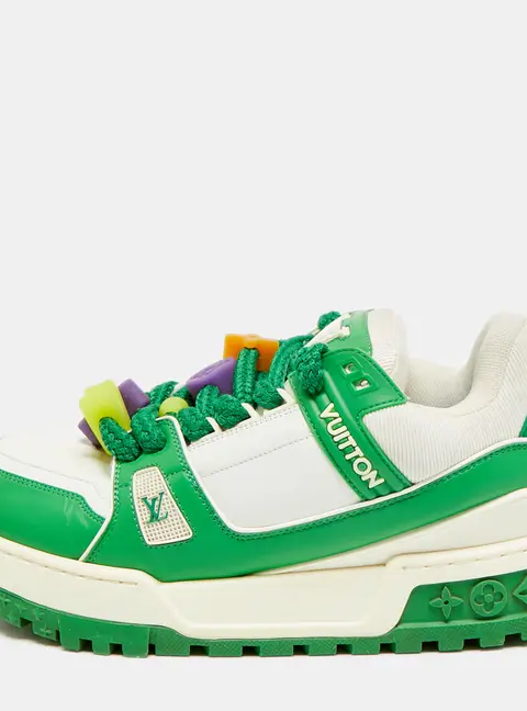 Louis Vuitton LV Trainer Maxi Size 41 Green/White Leather Lace Up Sneakers