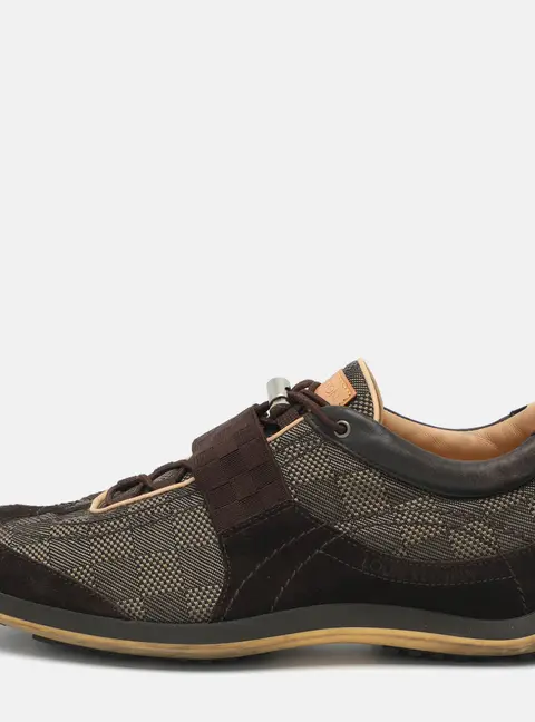 Louis Vuitton Size 42.5 Brown Suede and Fabric Low Top Sneakers