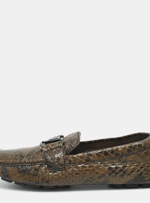 Louis Vuitton Monte Carlo Size 42 Green Python Leather Loafers