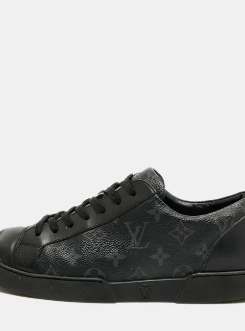 Louis Vuitton Match Up Size 43 Black/Grey Monogram Canvas and Leather Low Top Sneakers
