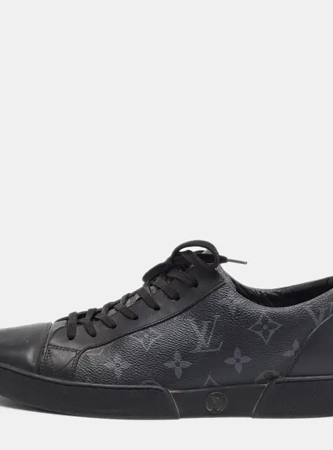 Louis Vuitton Match Up Size 41 Black/Grey Monogram Canvas and Leather Low Top Sneakers