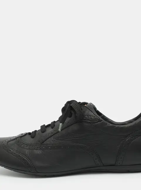 Louis Vuitton Size 42 Black Leather Brogues Low Top Sneakers