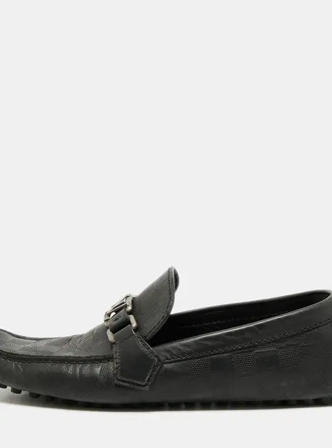 Louis Vuitton Hockenheim Size 43 Black Damier Leather Loafers
