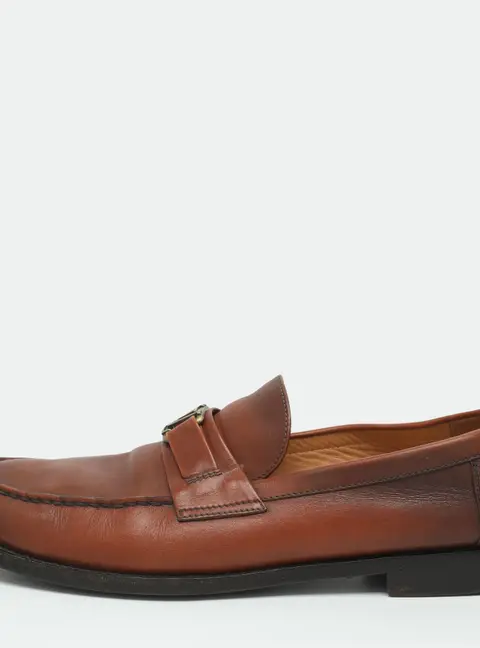 Louis Vuitton Major Size 44 Brown Leather Loafers