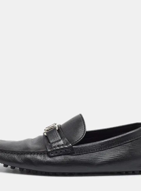 Louis Vuitton Hockenheim Size 42 Black Epi Leather Driver Loafers