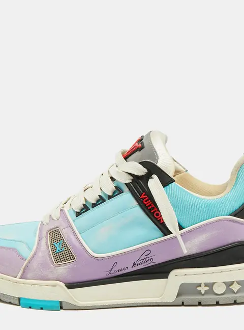 Louis Vuitton LV Trainer Size 42.5 Multicolor Leather and Fabric Low Top Sneakers