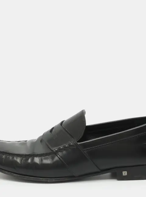 Louis Vuitton Santiago Size 43 Black Leather Loafers & Moccasins