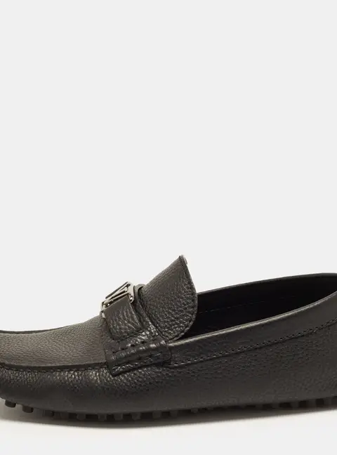 Louis Vuitton Hockenheim Size 40.5 Black Leather Driver Loafers