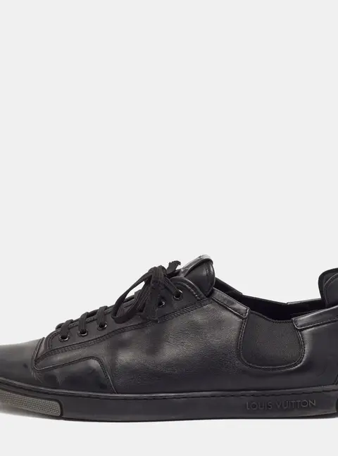 Louis Vuitton Slalom Size 45 Black Leather Low Top Sneakers
