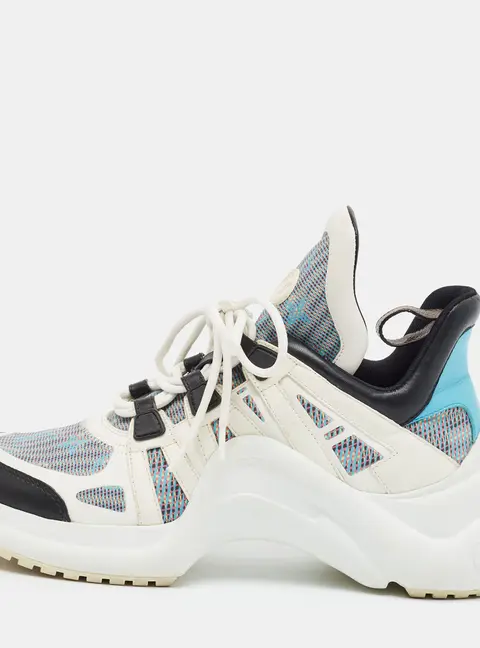 Louis Vuitton LV Archlight Size 42 Multicolor Fabric and Leather Lace Up Sneakers