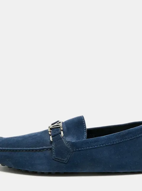 Louis Vuitton Monte Carlo Size 42.5 Navy Blue Suede Loafers
