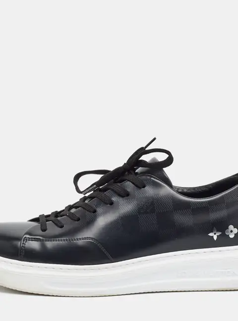 Louis Vuitton Beverly Hills Size 42.5 Black Leather Low Top Sneakers