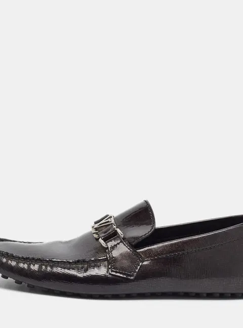 Louis Vuitton Hockenheim Size 42.5 Black Patent Leather Driver Loafers