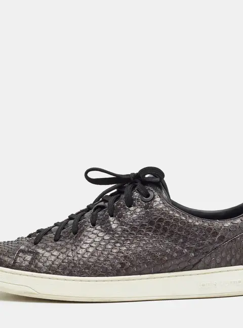 Louis Vuitton Frontrow Size 42.5 Two Tone Python Leather Lace Up Sneakers