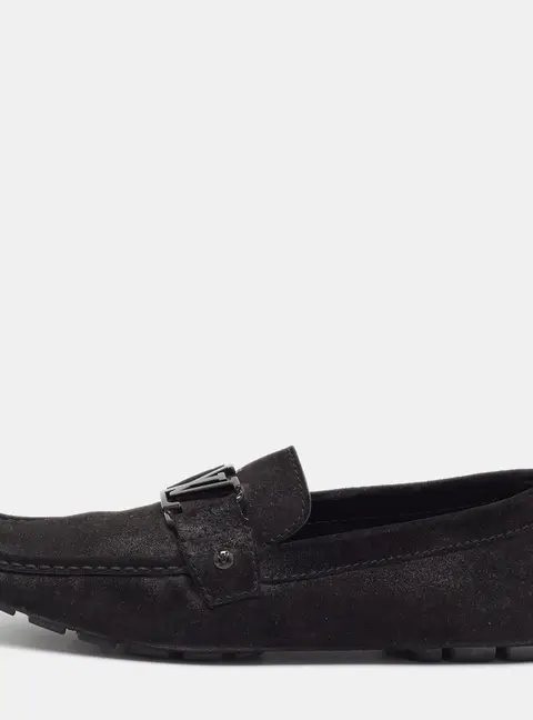 Louis Vuitton Monte Carlo Size 42.5 Black Suede Loafers