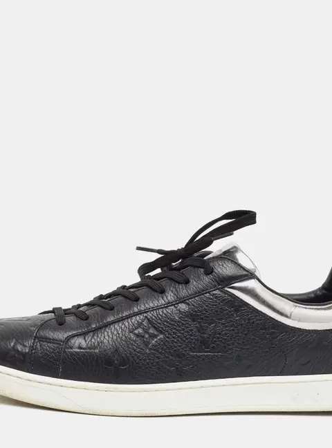 Louis Vuitton LV Resort Size 42.5 Black/Silver Monogram Leather Low Top Sneakers