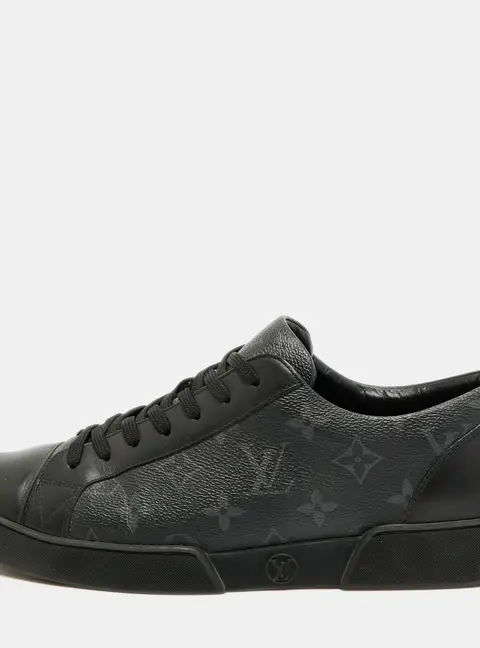 Louis Vuitton Match Up Size 42.5 Black Coated Canvas and Leather Low Top Sneakers