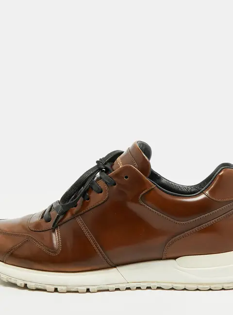 Louis Vuitton Run Away Size 41.5 Brown Leather Lace Up Sneakers