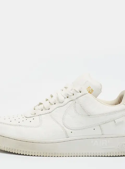 Louis Vuitton x Nike Air Force 1 Size 40.5 White Monogram Leather Low Top Sneakers