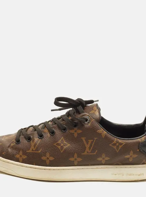 Louis Vuitton Frontrow Size 40.5 Brown/Black Monogram Canvas and Leather Low Top Sneakers