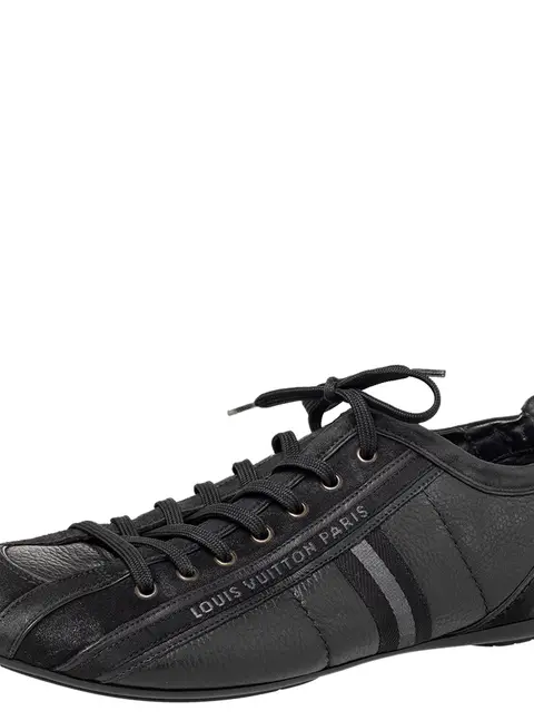 Louis Vuitton Black Nubuck And Leather Cosmos Low Top Sneakers Size 43.5