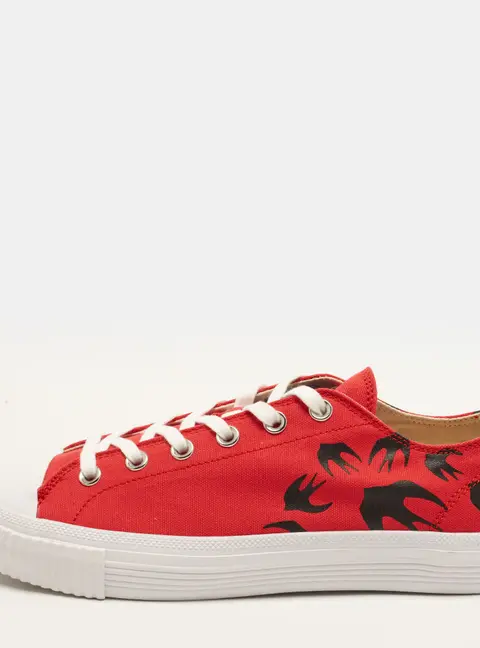 McQ by Alexander McQueen Swallow Size 42 Red Canvas Low Top Sneakers